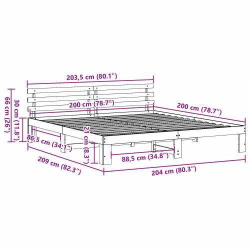 Okvir kreveta od borovine Vosak smeđi Masivno drvo 200 x 200 cm Cijena
