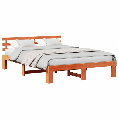 Okvir kreveta od bora Smeđa boja voska Puno drvo 150 x 200 cm Cijena