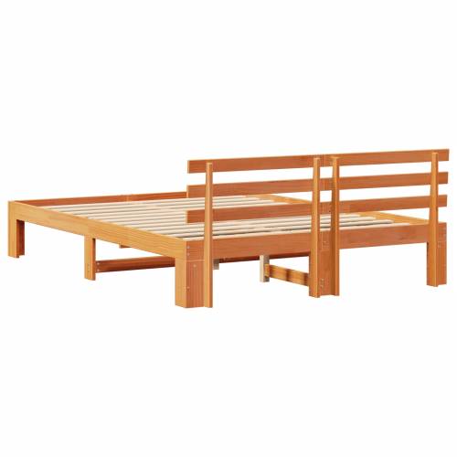 Okvir kreveta od bora Smeđa boja voska Puno drvo 150 x 200 cm Cijena