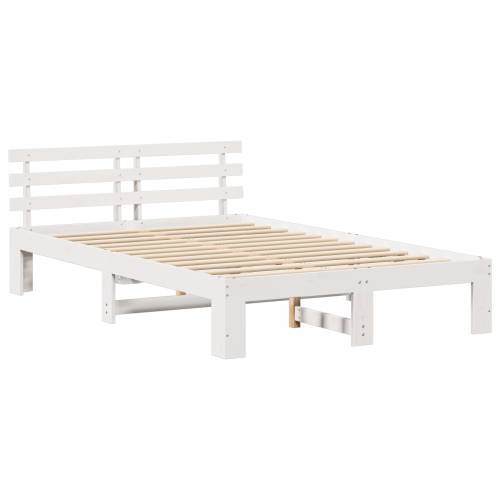 Bijeli krevet od bora Bijela Čvrsto drvo 140 x 190 cm Izdržljiv Cijena