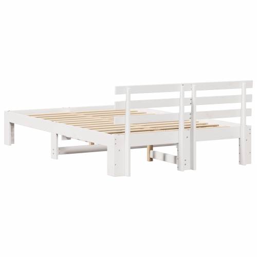 Bijeli krevet od bora Bijela Čvrsto drvo 140 x 190 cm Izdržljiv Cijena
