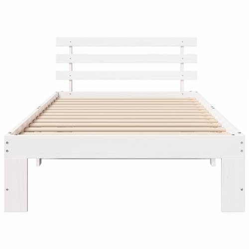 Krevet od Drva Bijeli Drvo 100 x 200 cm Minimalistički Krevet Cijena