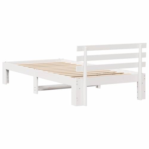 Okvir kreveta od borovine bijeli Bijela Čvrsto drvo 90 x 200 cm Cijena