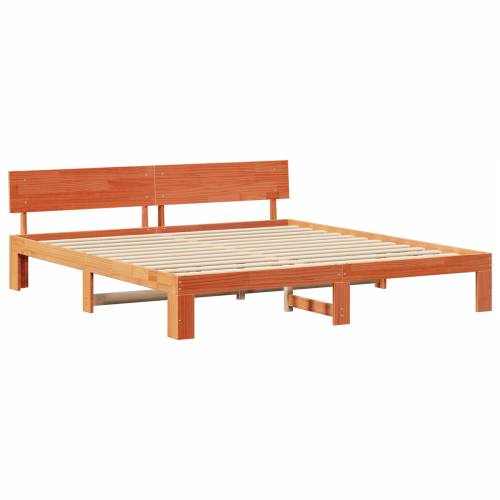Krevet s uzglavljem Vosak smeđa 180x200 cm Masivna borovina Cijena