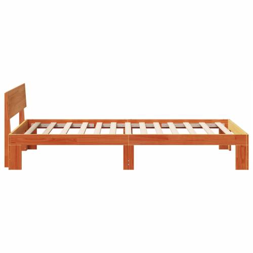 Krevetna konstrukcija s naslonom smeđe voskirana 80x200 cm čvrsti bor Cijena