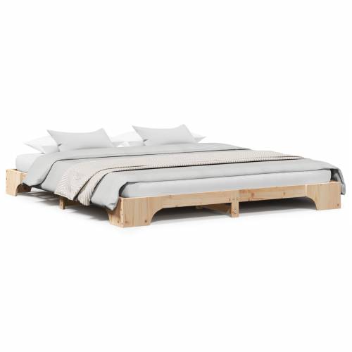 Okvir za krevet Prirodni Masivna borovina 200 x 200 cm Izdržljiv Cijena