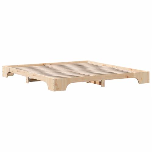 Okvir za krevet Prirodni Masivna borovina 200 x 200 cm Izdržljiv Cijena