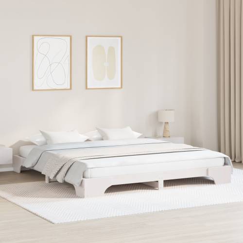 okvir kreveta Bijeli Drvo 200 x 200 cm Čvrst Cijena
