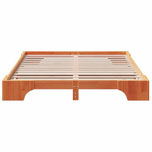 Krevetni okvir Smeđa boja Masivno drvo 150 x 200 cm Izdržljiv Cijena