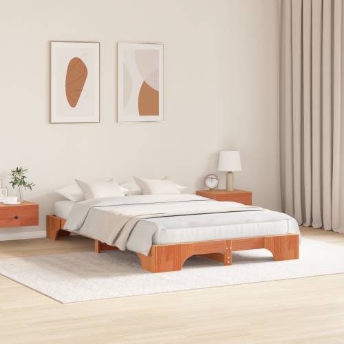 okvir za krevet Vosak smeđa Masivna borovina 135 x 190 cm Cijena