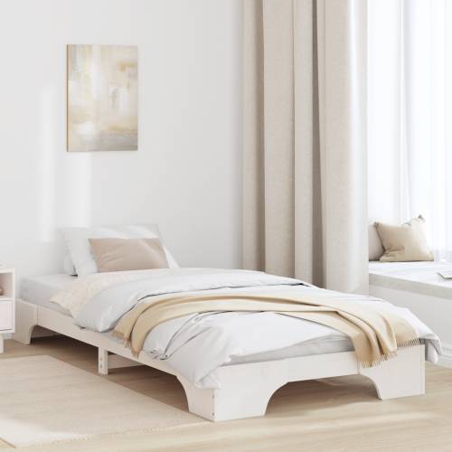 Krevet Beli Čvrsta Borovina Jedan Minimalistički Dizajn Cijena