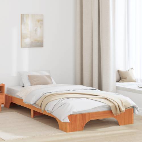 Krevetna konstrukcija Vosak smeđa Drvo 90 x 200 cm Jednostavno Cijena