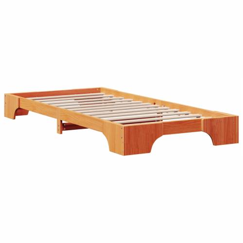Krevetna konstrukcija Vosak smeđa Drvo 90 x 200 cm Jednostavno Cijena