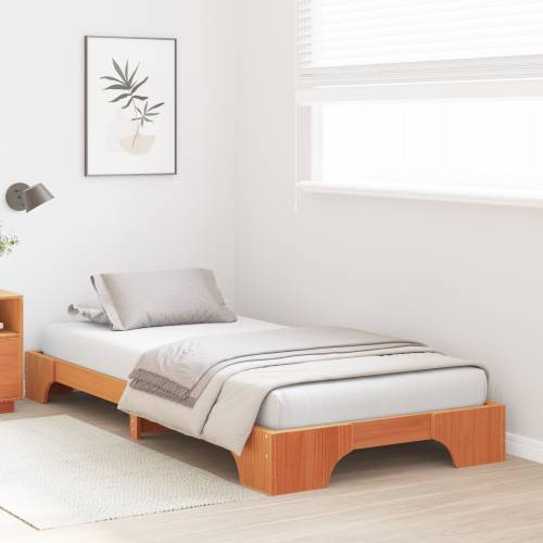 Krevet Vosak smeđi Masivno Drvo 80 x 200 cm Krevetna Konstrukcija Cijena