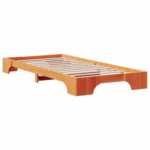 Krevet Vosak smeđi Masivno drvo 75 x 190 cm Krevetna konstrukcija Cijena