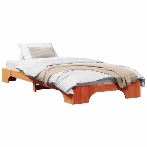 Krevet Vosak smeđi Masivno drvo 75 x 190 cm Krevetna konstrukcija Cijena