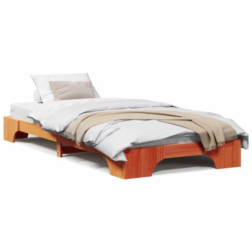 Krevet Vosak smeđi Masivno drvo 75 x 190 cm Krevetna konstrukcija Cijena