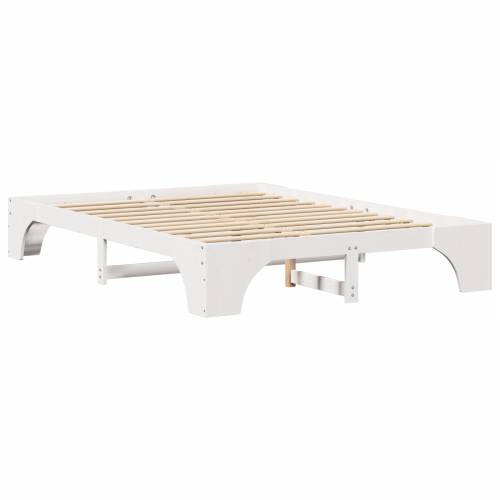 Krevet Bijeli Drvo 150 x 200 cm Minimalistički Krevet od drveta Cijena