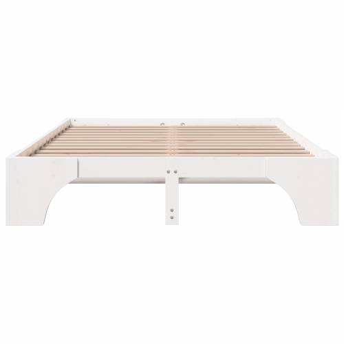 Krevet Bijeli Drvo 150 x 200 cm Minimalistički Krevet od drveta Cijena