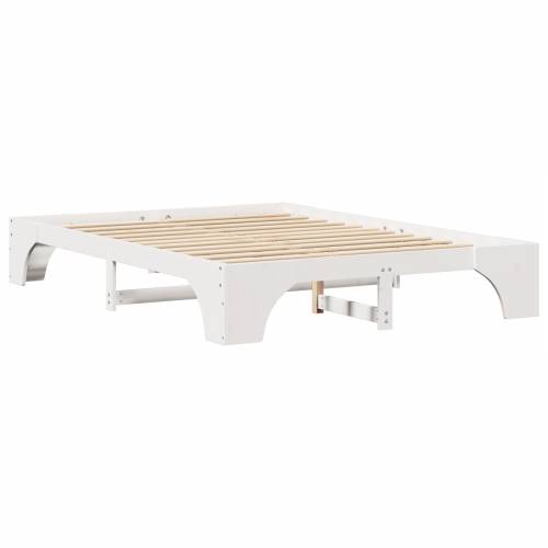 Krevet Bijeli Drvo 150 x 200 cm Minimalistički Krevet od drveta Cijena