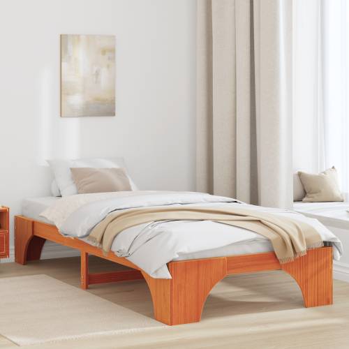 Krevet Vosak smeđi Puni bor 100 x 200 cm Izdržljiv Krevet Cijena