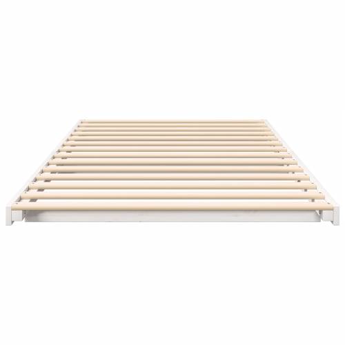 Krevet s daskama Bijela 100 x 200 cm Masivna borovina Cijena