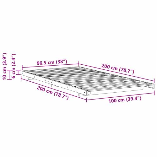 Krevet s daskama Voštano smeđa 100 x 200 cm Masivna borovina Cijena