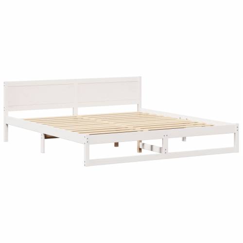 Okvir kreveta Bijeli Drvo 200 x 200 cm Izdržljiv Cijena