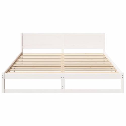 Okvir kreveta Bijeli Drvo 200 x 200 cm Izdržljiv Cijena