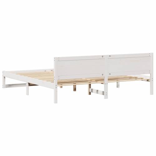 Okvir kreveta Bijeli Drvo 200 x 200 cm Izdržljiv Cijena