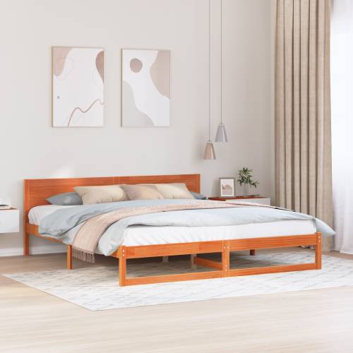 Krevetni okvir Vosak smeđi Masivna borovina 200 x 200 cm Cijena