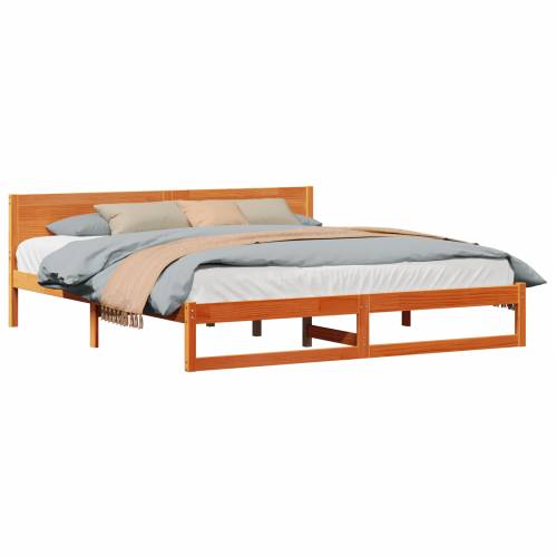 Krevetni okvir Vosak smeđi Masivna borovina 200 x 200 cm Cijena
