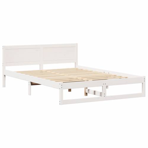 Krevetni okvir Bijela Puno drvo 150 x 200 cm Izdržljiv Cijena