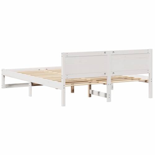 Krevetni okvir Bijela Puno drvo 150 x 200 cm Izdržljiv Cijena