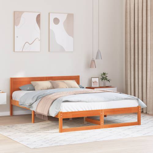 Krevetni Okvir Vosak smeđi Drvo 140 x 200 cm Jednostavno Cijena