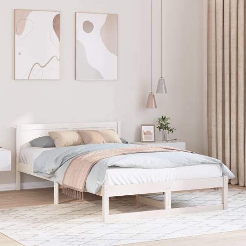 okvir za krevet Bijela Drvo 120 x 200 cm Izdržljiv Cijena