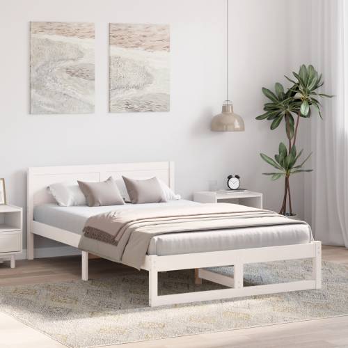okvir za krevet Bijela Drvo 120 x 200 cm Izdržljiv Cijena
