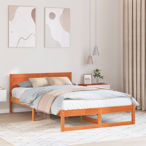 krevet Vosak smeđi Masivno drvo 120 x 190 cm Cijena