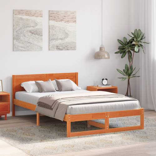 krevet Vosak smeđi Masivno drvo 120 x 190 cm Cijena