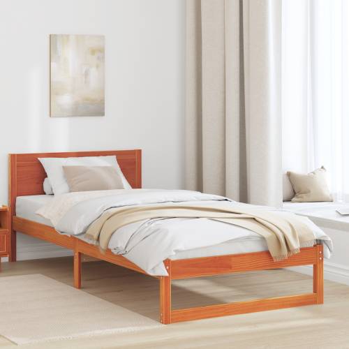 Krevetna konstrukcija Smeđa Puno drvo 100 x 200 cm Izdržljivo Cijena