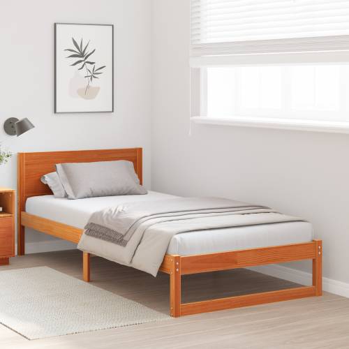 Krevetna konstrukcija Smeđa Puno drvo 100 x 200 cm Izdržljivo Cijena
