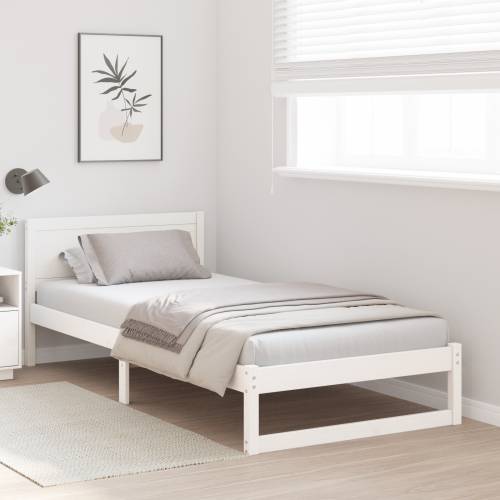 Konstrukcija kreveta Bijela Čvrsto borovo drvo 75 x 190 cm Cijena