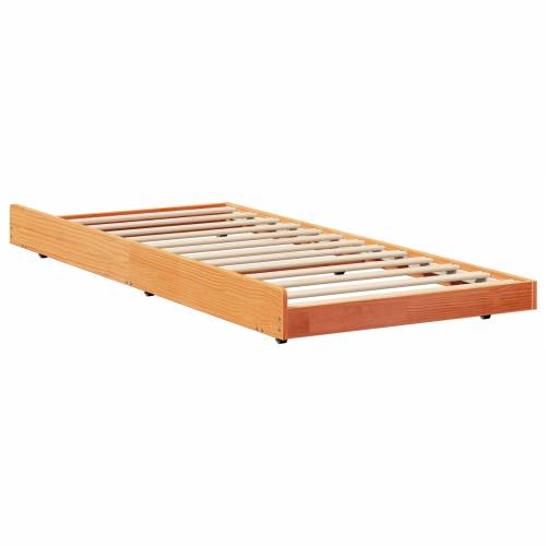 Krevetni okvir Smeđi Masivna borovina 90 x 200 cm Izdržljiv Cijena