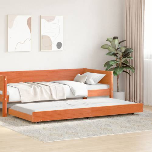 Krevetni okvir Smeđi Masivna borovina 90 x 200 cm Izdržljiv Cijena