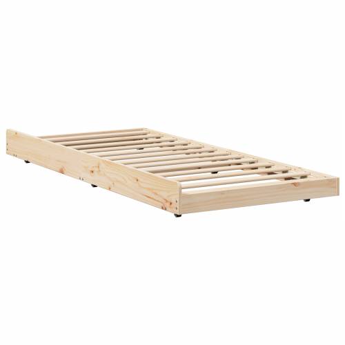 Prirodni krevetni okvir Prirodna boja Čvrsta borovina 80 x 200 cm Cijena