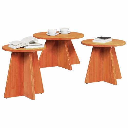 3 pcs Vosak smeđa 49 x 49 x 30 cm Čvrsta borova drva Cijena