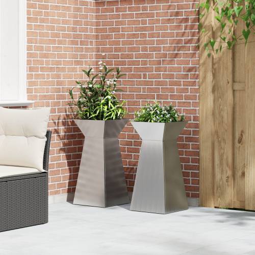 Metalne sadilice Pocinčani čelik 35 x 35 x 73 cm Dekorativni umetci Cijena