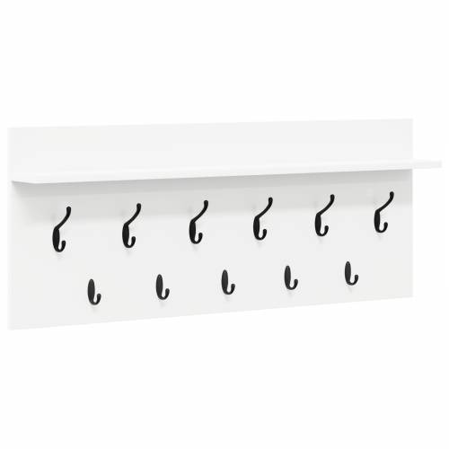 Vješalica za kapute na zidu s policom s pohranom Bijela 100 x 40 x 12 cm Cijena