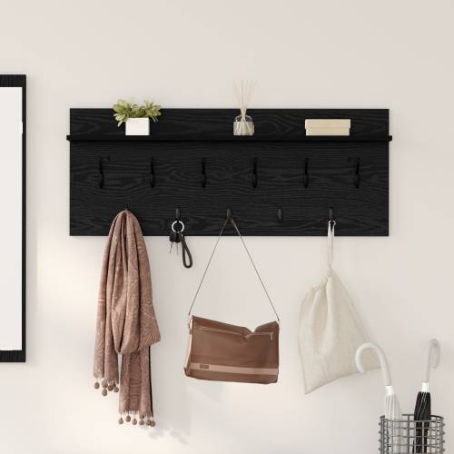 Vješalica za kapute na zidu Crni hrast 100 x 40 x 12 cm Cijena