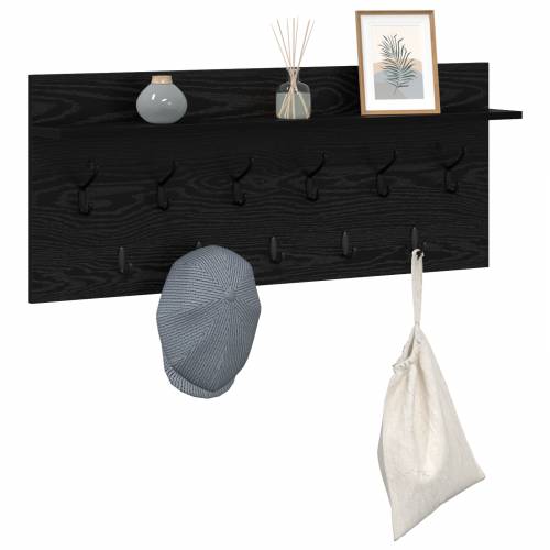 Vješalica za kapute na zidu Crni hrast 100 x 40 x 12 cm Cijena